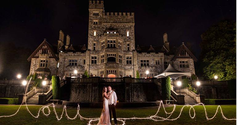 Night view of Hatley Castle