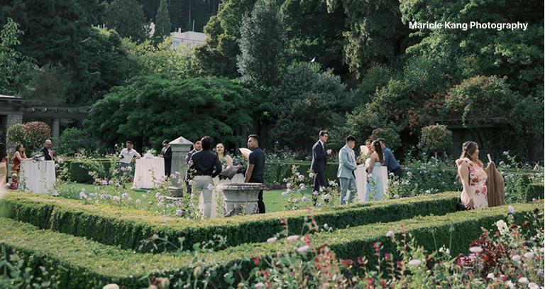 A wedding reception at Hatley Castle