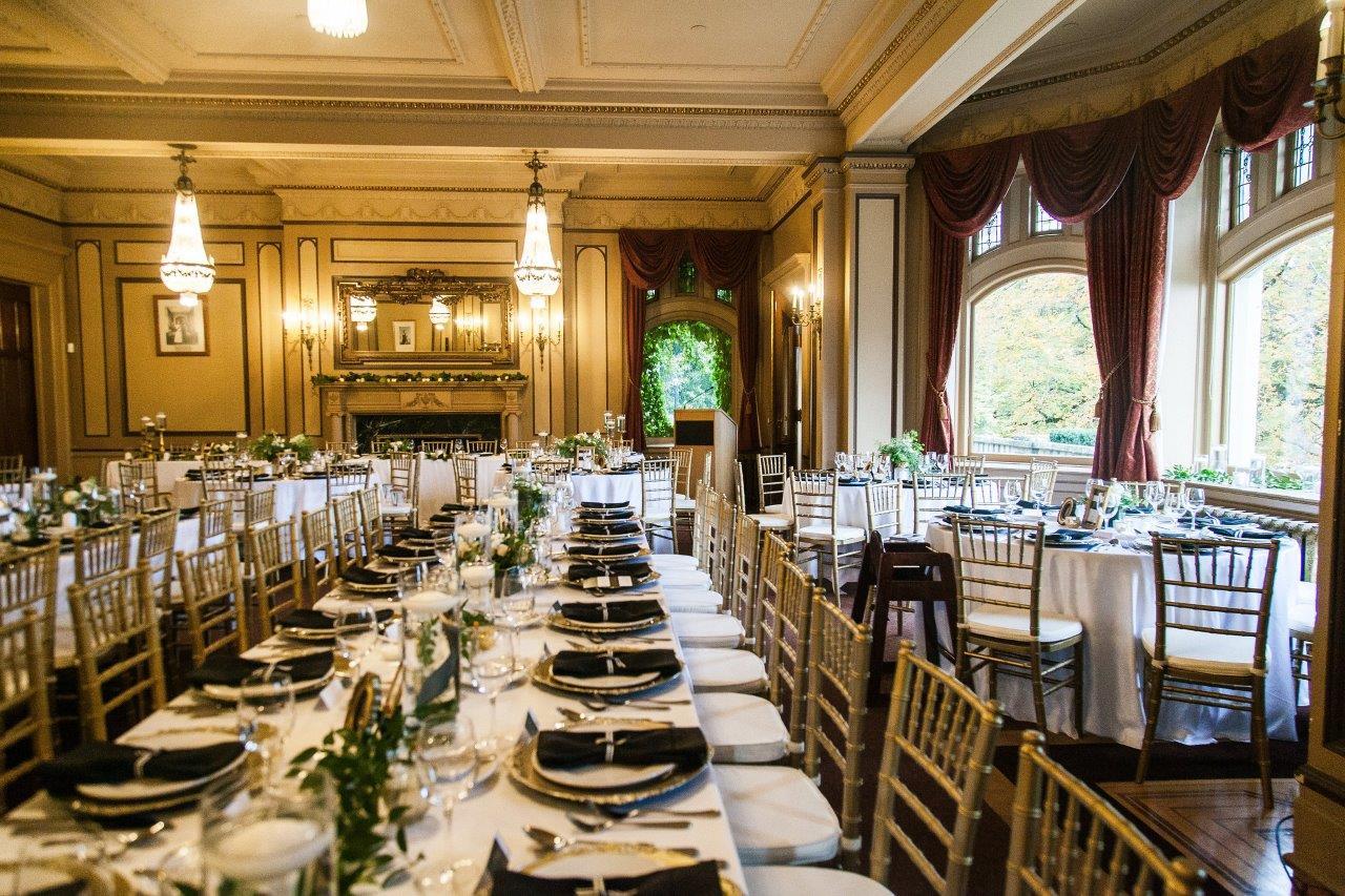 Hatley Castle drawing room harvest set up